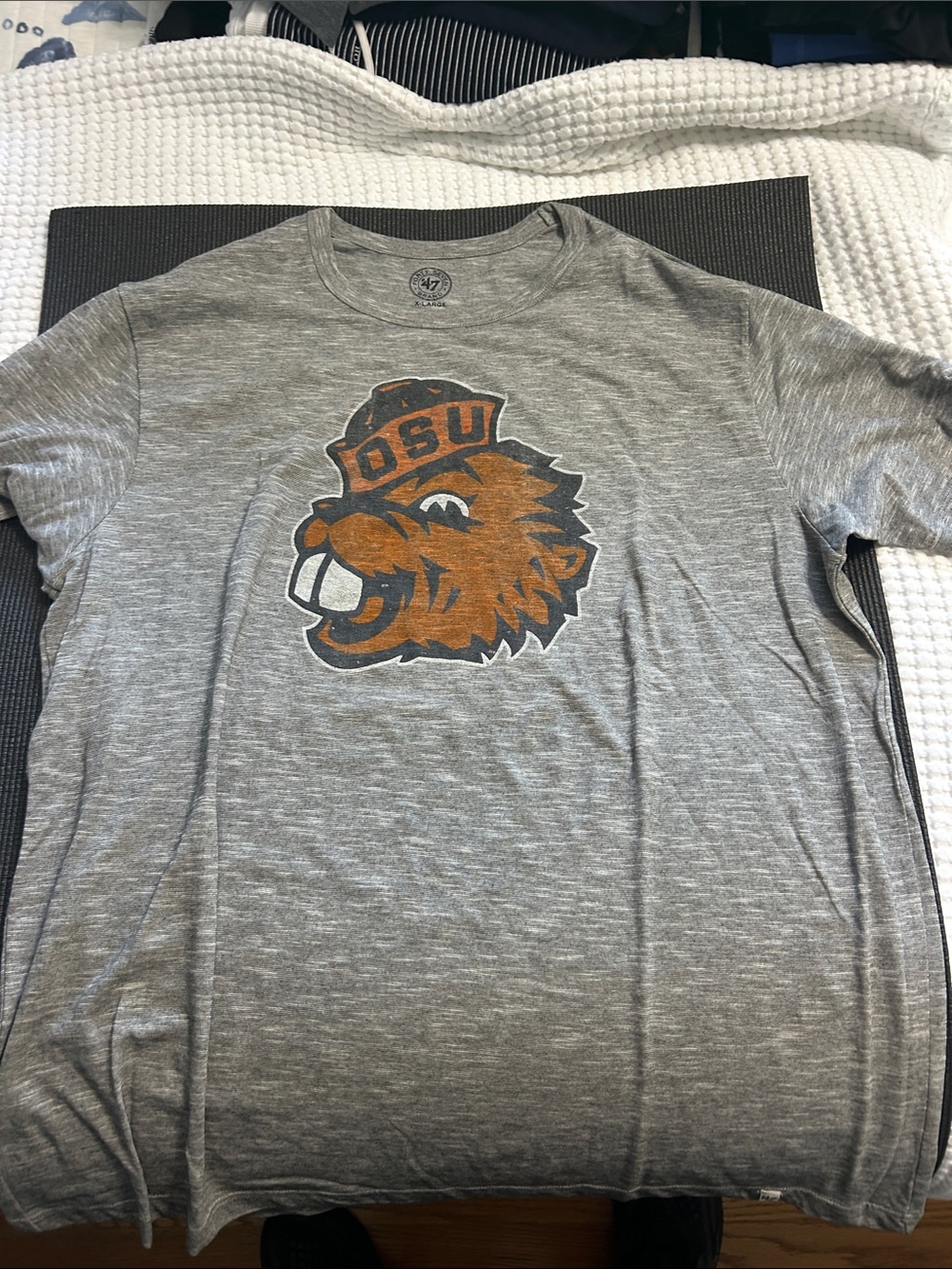 47 Brand Gray OSU Beaver Graphic Short Sleeve Tee